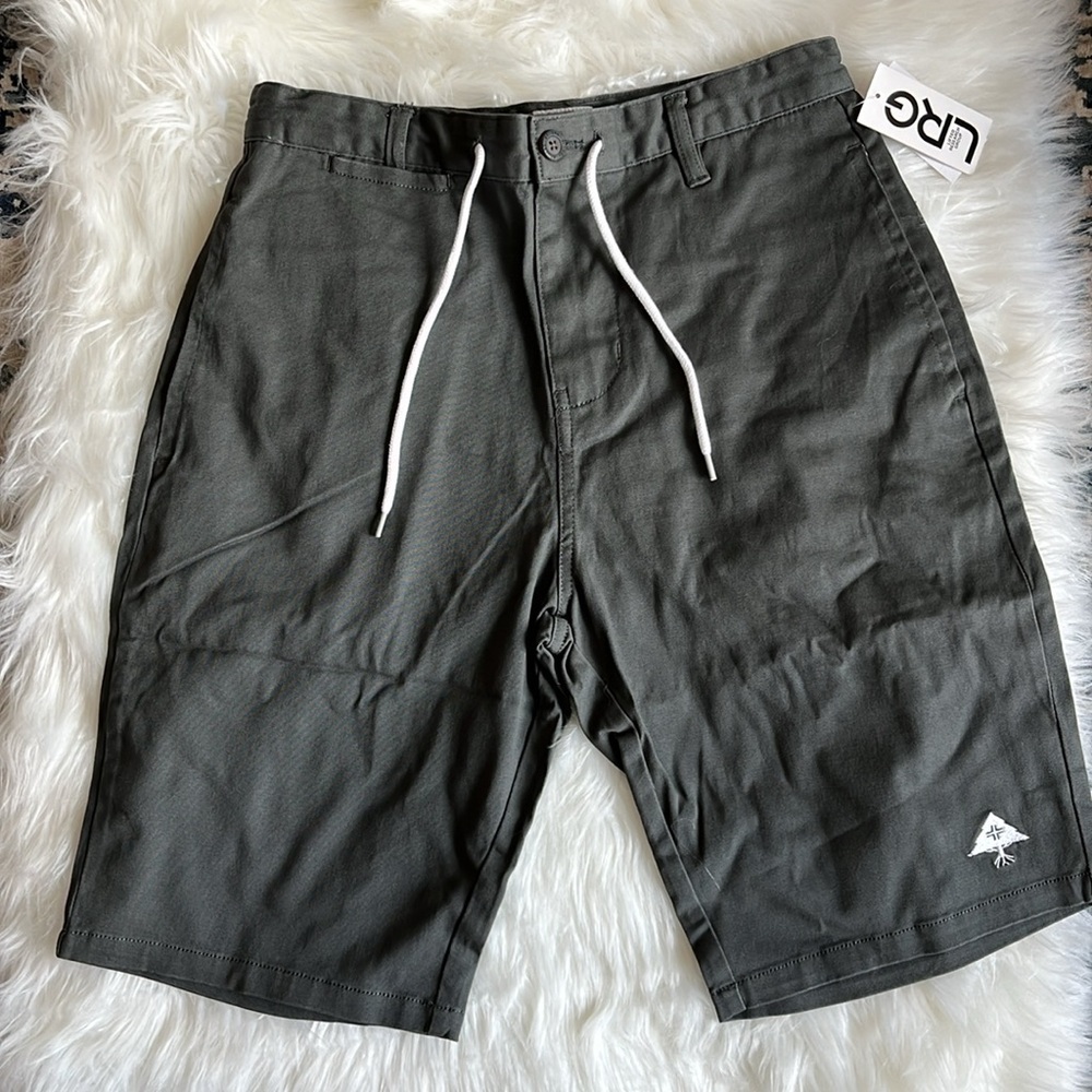 🆕 LRG Men's Choppa Cargo Denim Jean Shorts Charcoal Pockets Size 28